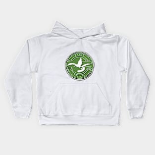 Soaring Eagle Emblem in Green and Silver No. 856 Kids Hoodie
